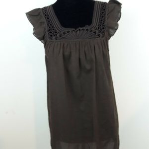 J Crew Top Size Small Sleeveless Brown Tunic